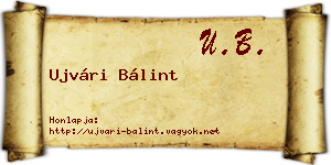 Ujvári Bálint névjegykártya
